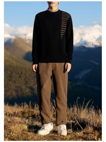 Pull homme col chemise chaud et anti-plis en maille ample - 6