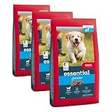 MERA Essential Junior Welpenfutter Trockenfutter 2kg | Hundefutter Trocken für Welpen Aller Rassen & Größen | Omega-3 und Omega-6 für Haut & glänzendes Fell | Dry Dog Food (Packung mit 3)