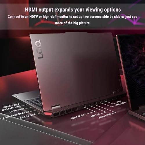 Image of Lenovo LOQ Gaming Laptop, 15.6 inch FHD (1920 x 1080), AMD Ryzen 7 250, NVIDIA GeForce RTX 5060, 64GB DDR5 RAM, 2TB PCIe M.2 SSD, Bundle with Laptop Cooler BDL, Wi-Fi 6, Windows 11 Pro, Grey