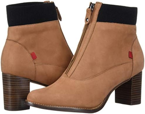 Marc Joseph New York Women's Genuine Leather Luxury Ankle Boot with Elastic Detail, Cognac Nubuck, 5.5 M US | Image 6