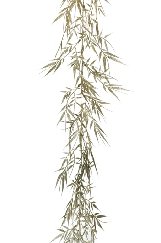 Pandecor Ghirlanda Artificiale di salice Glitterato Platino d. 16 cm, 190 cm