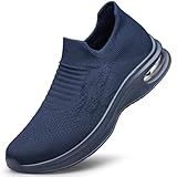 Men's Running Shoes Lightweight Breathable Walking Shoes Non Slip Athletic Fashion Sneakers Workout Casual Shoes Navy Blue Size 9.5