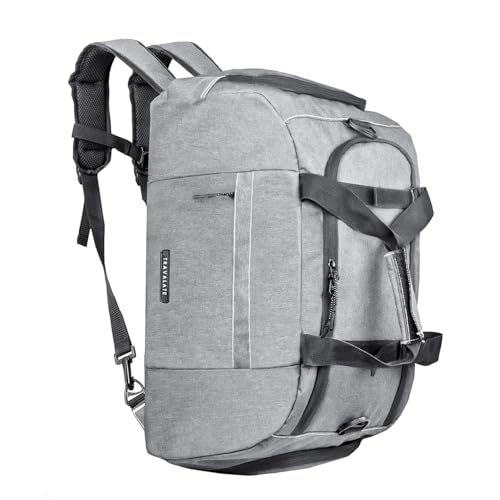 TRAVALATE 45L 3-Way Duffle Backpack | Spacious Travel & Gym Bag | Grey