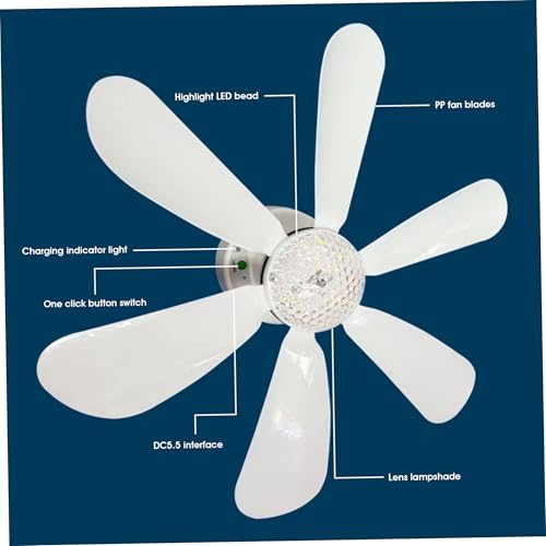 Ventilateur de plafond à 6 pales avec télécommande 2 en 1 et éclairage LED intégré