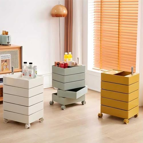 Table de chevet rotative multifonctionnelle sur roulettes design