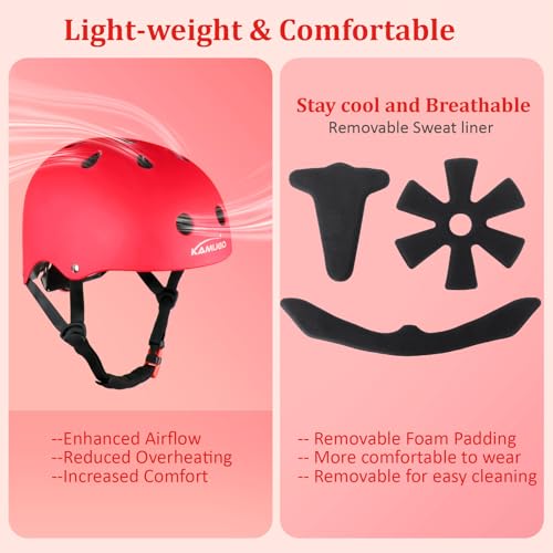 Image of KAMUGO Kids Adjustable Helmet, Suitable for Toddler Kids Ages 3-8 Boys Girls, Multi-Sport Safety Cycling Skating Scooter Helmet
