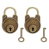 2PCS Vintage Deko Vorhängeschloss mit Schlüssel Retro Bärenform Vorhängeschlösser mit Schlüssel Bronzedeko Bär Mini Schloss 4.5x2.8x0.8cm Retro Bear-Shaped Padlock with Key für Dekoration und Geschenk