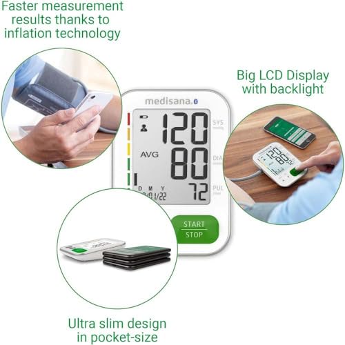medisana BU 570 connect Oberarm-Blutdruckmessgerät, Blutdruck- und Pulsmesser mit Speicherfunktion...