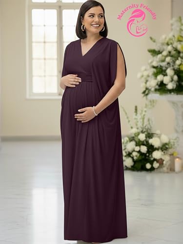 Image of KOH KOH Womens Long V-Neck Grecian Goddess Wedding Guest Maxi Dress Gown