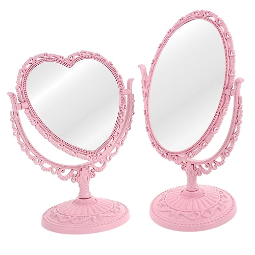 HAPINARY 2 Piezas Espejo de vanidad decoración Espejo de tocador Espejo de Maquillaje de Escritorio Vanity Mirror espelhos maquiagem Espejo de Maquillaje vanidad Espejo de Mesa páginas Rosa
