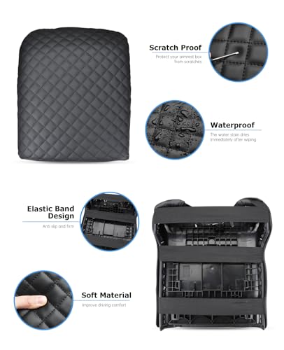 Image of INTGET Center Console Cover for Ford F250 F350 F450 F550 2011 2012 2013 2014 2015 2016 Super Duty Accessories for F-250 F-350 F-450 F-550 Car Interior Armrest Arm Rest Cushion Lid Pad