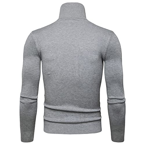 Turtleneck Men Slim Fit Men's Vintage Turtleneck Sweater Slim Fit Cable Knit Sweater2