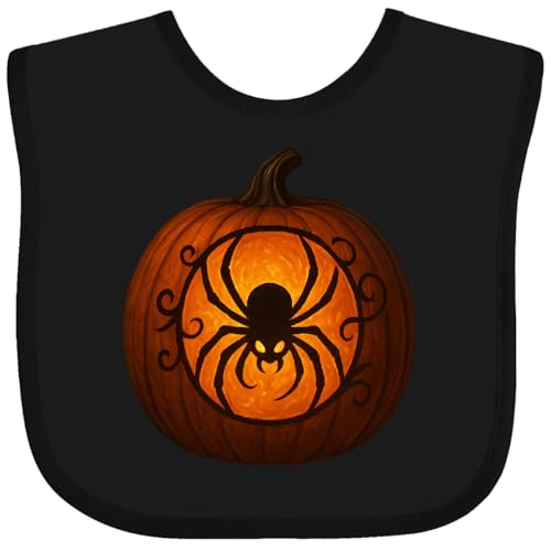 inktastic Halloween Pumpkin Spider Baby Bib