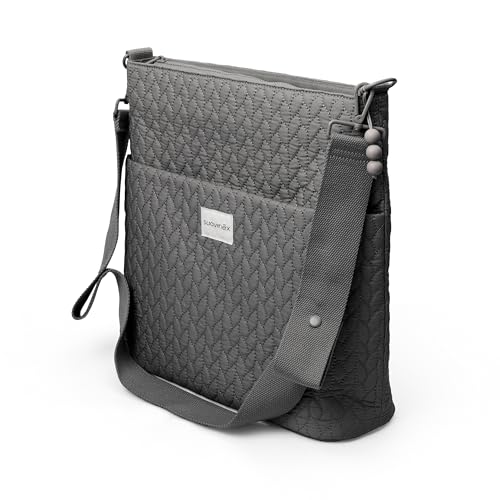 SUAVINEX, Bolso Maternidad Tote Bag, Bolso Carro Bebé de Gran Capacidad, Asas Ajustables al Carrito, Cierre de Cremallera, Ideal Silla Paseo, Impermeable, con Bolsillos Interiores, Gris