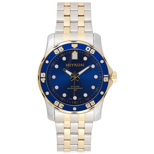 Montre Homme Miykon acier inoxydable montre quartz japonais étanche cadran bleu