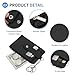 SUIKIHUM 2 in 1 Small Credit Card Wallet & ID Badge Holder, PU Leather Card Holder Neck Lanyard for Offices - 5 Card Slots, 2 ID Window, 1 Zipper Pocket, Black