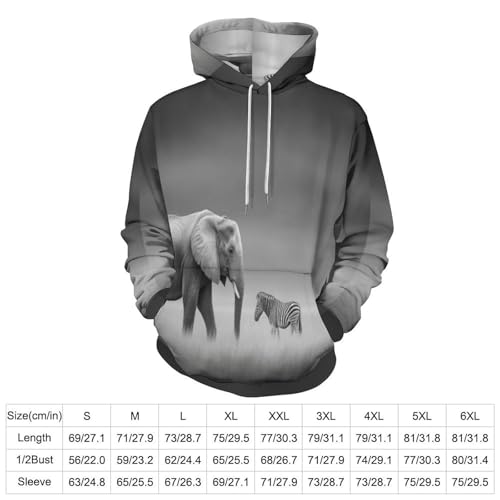 Sweat à capuche avec poches et imprimé zèbres éléphants amples - 5