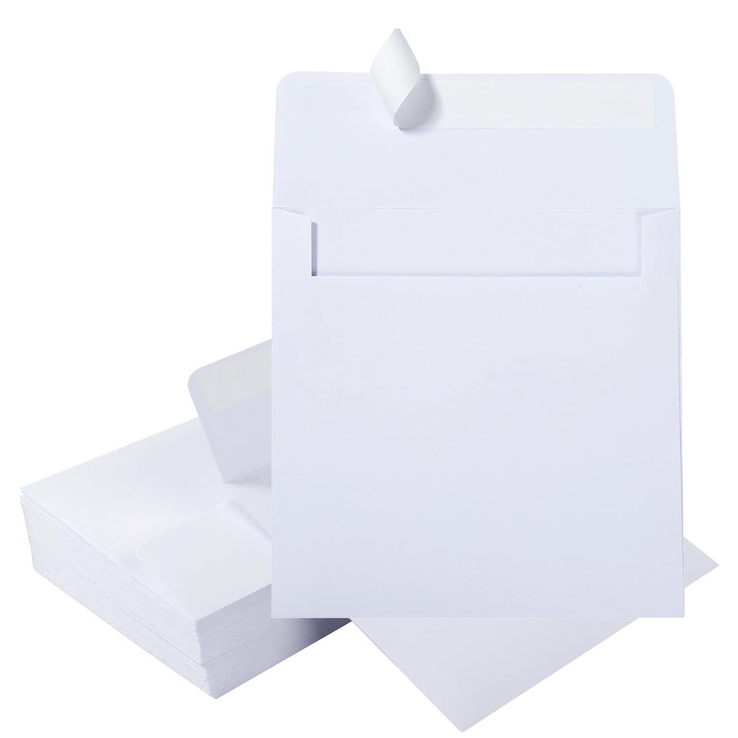 50 Pack Colorful 6 x 6 Envelopes Square Envelopes Self Seal for Wedding, Party Invitations, Greeting Cards, Announcements, Photos, CD/DVD Sleeves (