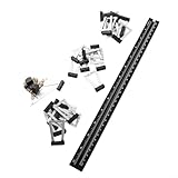 YobiLife Dovetail Marking Gauge Set 28 Piece Aluminum Alloy Adjustable Template 6 Tail Joint Ratios for Woodworking Carpentry Precision Layout Black Silver 350mm