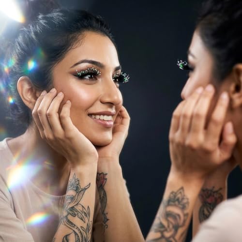 Image of MAYCREATE 5 Pairs Sparkling Fairy False Eyelashes Wispy Eye Lashes for Women, 13mm Spiky Volume Lash Clusters Subtle Shimmer Soft Fibers Eyelash for Beginners And Makeup Enthusiasts