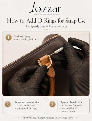 Image of Vachetta Bag Strap for LV Speedy Boulogne Noe and More, Ebene | 0.5 In Wide Adjustable Bag Strap For Shoulder Or Crossbody Carry, Daily Outings, Travel, And Bags Without Side Strap Clasps