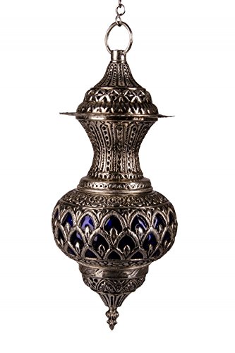 Orientalische Marokkanische Arabische Messing Silber Deckenlampe Hängeleuchte Lampe Leuchte Alishba- B 50cm – Bild 4