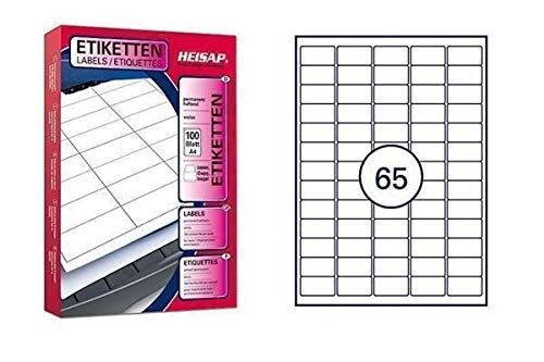 jeu de 13 000 étiquettes 38 x 21. autocollant universel de 2 mm DIN A4-200 feuilles