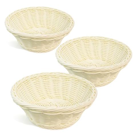 ColorbasketWaterproof Bowl Utility Basket, Shelf Storage, Set of 3, (Red, Flat Bottom) Cover