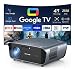 4K Tageslicht Beamer Google TV–2550 ANSI Lumen Smart Projektor,70W Dolby Audio,ToF Autofokus, WiFi 6,HDMI ARC,MEMC,Outdoor&Heimkino&G... Beamer
