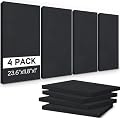 BUBOS 2-Pack Fabric Acoustic Panels 23.6x11.8x1", Self-Adhesive Sound Panel