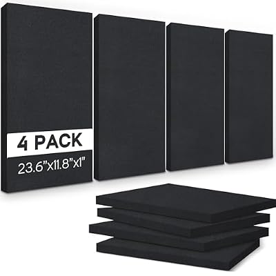 BUBOS 2-Pack Fabric Acoustic Panels 23.6x11.8x1", Self-Adhesive Sound Panel