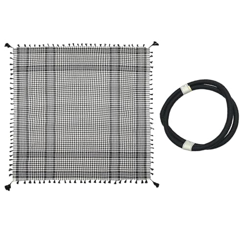 Image of PURFUN Men's Large Arab Shemagh Headscarf Muslim Headcover Shawl Keffiyeh Arabic Scarf