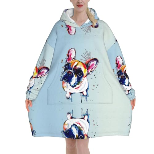 Couverture pull bouledogue français pour vos soirées cocooning