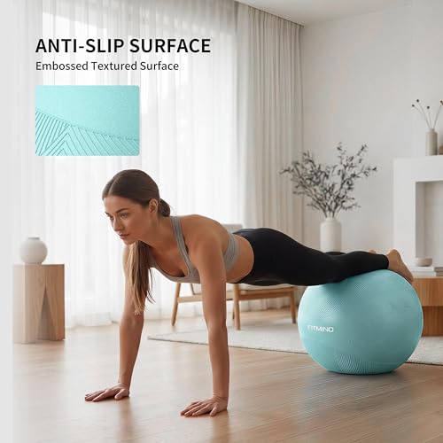 Image of Extra Thick Yoga Ball with Training Instruction, Anti-Burst Slip Resistant Exercise Ball with Pump for Pilates,Physical Therapy,Pregnancy Stability,Birthing Ball 22in 26in 30in