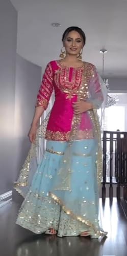 Ready to Wear Shalwar Kameez Sharara Suits Indian Pakistani Wedding Wear Dresses For Women.2