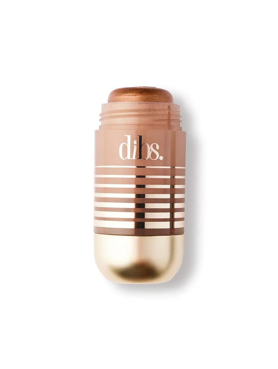 DIBS Beauty Status Stick Face and Body Highlighter – Creamy, Buildable Glow Balm for Natural Radiance – Hydrating, Multi-Use – Lightweight, Non-Sticky Finish – Color: Tan Trick – (Neutral bronze)