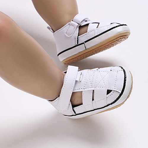 Summer Children Infant Toddler Shoes Boys and Girls Sandals Hollow Upper Design Breathable and (White, 4 Infant)3