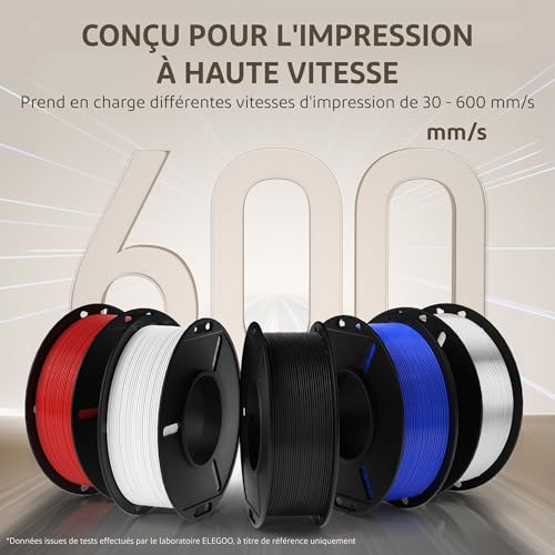 ELEGOO Rapid PETG Filament 1.75mm, Filament pour Imprimante 3D Haute Vitesse 30-600mm/s, Précision Dimensionnelle +/- 0.02 mm, Bobine de 1kg en Carton (2.2lbs) Pour des Imprimantes 3D FDM 2 ELEGOO Rapid PETG Filament 1.75mm, Filament pour Imprimante 3D Haute Vitesse 30-600mm/s, Précision Dimensionnelle +/- 0.02 mm, Bobine de 1kg en Carton (2.2lbs) Pour des Imprimantes 3D FDM – Image 3