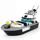TEREED City Coast Guard Boats Building Blocks Sets - Speed Boat, Rescue Boat, Guard Boat, Patrol Boats and Fishing Boat, Fun Gifts for Boys and Girls Birthday, STEM Educational Toy (Speed Boat) (1)