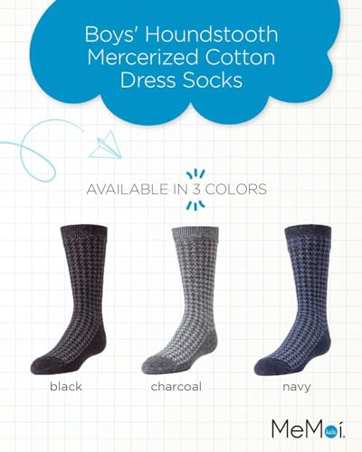 MeMoi Boys' Houndstooth Mercerized Cotton Dress Socks2
