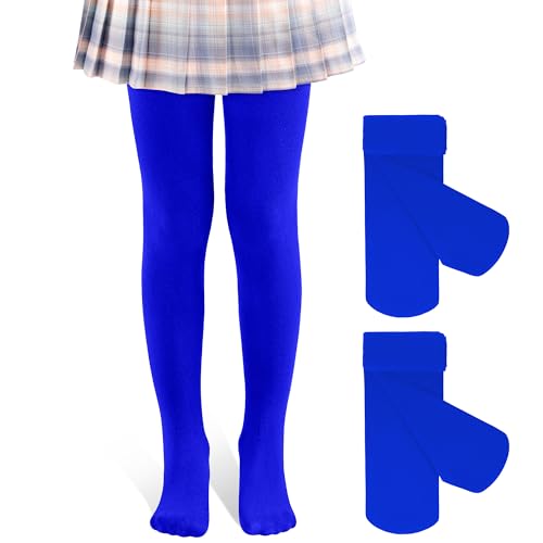 Image of 2 Pack Girls Tights Dance Tights Ballet Girls School uniform Footed Leggings Stockings for Kids 1-13 Years