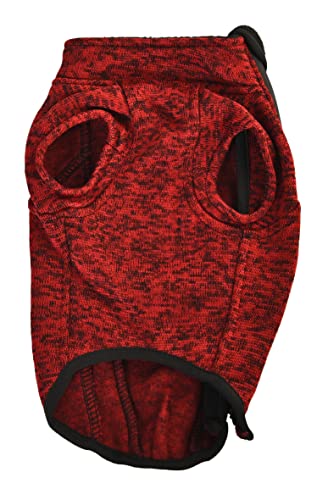 iEnergy™ OSC isolierende und warme Outdoor-Hundejacke mit Fleece-Innenfutter, windabweisender, ultraleichter und reflektierender Hundemantel, Ganzjahres-Hundeviespullover (Rot, Extra, Extra Groß)