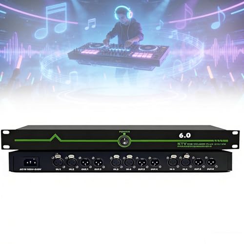 Anti-Howling Feedback Frequency Shifter, Supresor Profesional de Feedback con 6 Entradas y 6 Salidas, Procesador de Audio para Micrófono, Ecualizador Paramétrico de 12 Segmentos para Karaoke y KTV miniatura 1