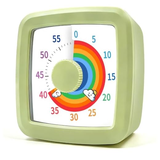 MEPHILIMIA Visueller Timer für Kinder & Erwachsene, 60 Minuten Regenbogen Countdown Timer, Zeitmanagement Tool für Klassenzimmer, Haus, Küche, Büro, Schule