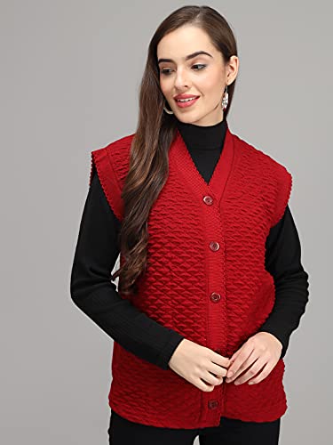 Image of eKools Women's Winterwear Woolen Sleeveless Sweaters (with Side Pockets)