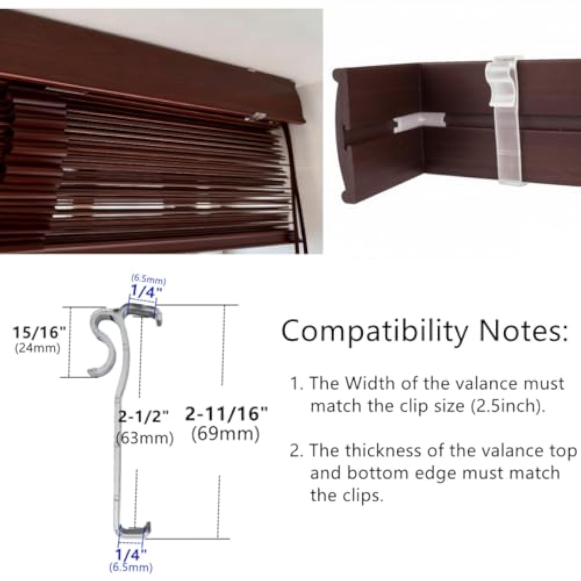 Valance Clips for Window Blinds