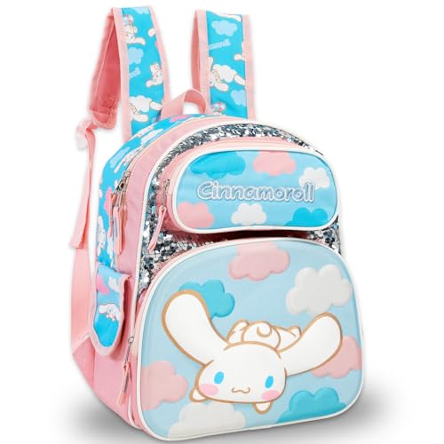 SANRIO Cinnamoroll Backpack and Lunch Bag Set - Bundle with 12 Mini School Bag, Lunch Box, Bottle, Stickers, More | Cinnamoroll School Supplies for Kids2