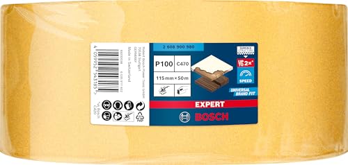 Bosch Accessories 1X Carta Abrasiva In Rotoli Expert C470 (Per Legno Duro, Vernice Su Legno, Larghezza 115 Mm, Lunghezza 50 M, Grana 100, Accessorio Levigatura Manuale) - 2
