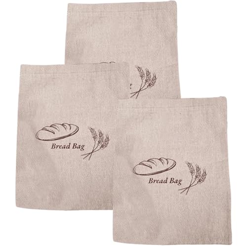 Bolsas de pan para mantener el pan fresco de lino con forro pack 3 5