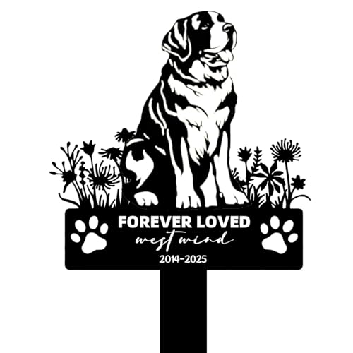 犬用墓石、15.75インチ×11.02インチ メタルエナメル製ペットメモリアルステーク、墓地や庭での追悼ギフトに最適な防水屋外墓石プレート(15.75"x11.02",C)